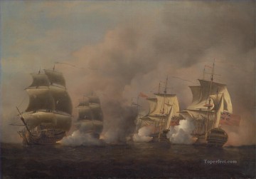 samuel ampzing Painting - Samuel Scott Action off the Cape of Good Hope Naval Battle